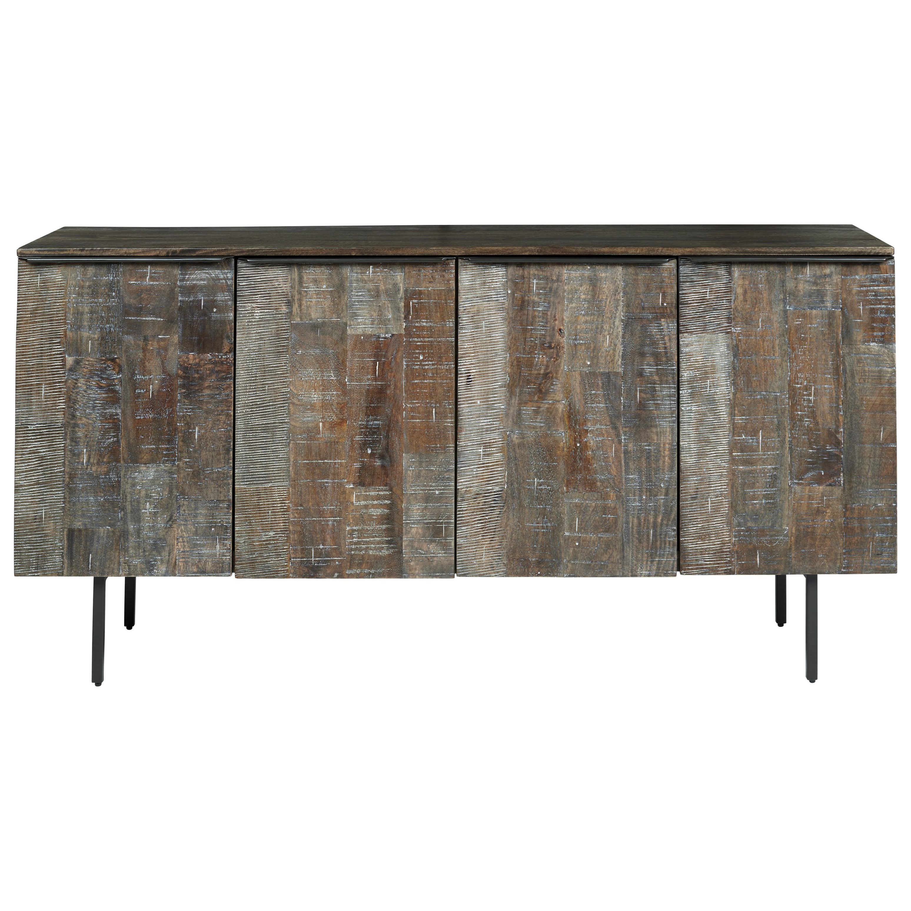 Wood and metal accent clearance cabinet